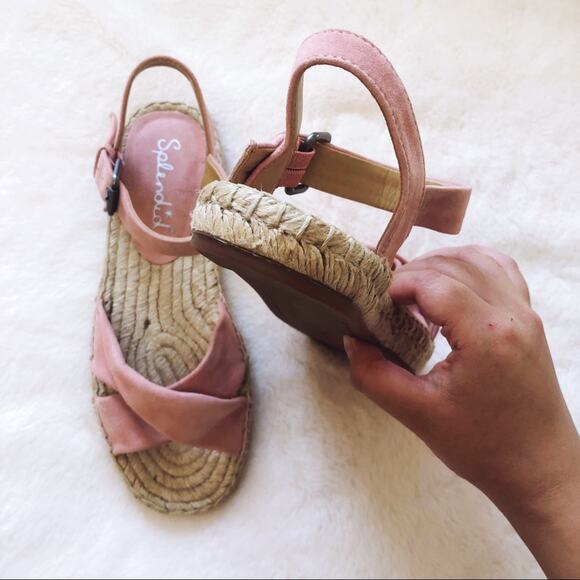 Splendid Pink Blush Suede Espadrille Sandals with Jute Detail - Picture 6 of 12